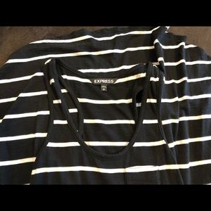 EXPRESS fitted and stripped cotton maxi dress